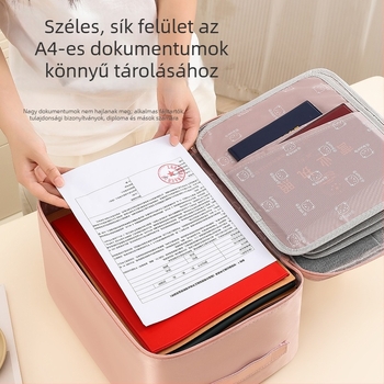 Kártya- és dokumentumtáska, kocka alakú, poliészter, többfunkciós, utazáshoz ideális