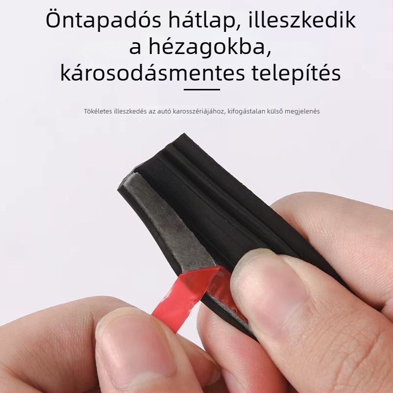 Autóüveg-tömítés, gumi, V-alakú profil, a belső üvegre illeszkedő, minden modellhez kompatibilis
