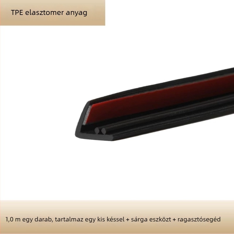 Autóüveg-tömítés, gumi, V-alakú profil, a belső üvegre illeszkedő, minden modellhez kompatibilis