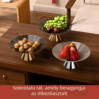 Üvegből készült gyümölcstál, kínai stílusú, egyszerű dizájn, nagy kapacitás, első osztályú minőség