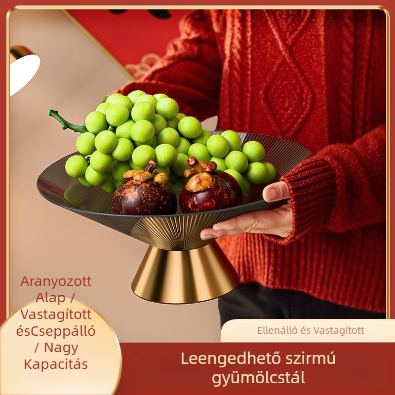 Üvegből készült gyümölcstál, kínai stílusú, egyszerű dizájn, nagy kapacitás, első osztályú minőség