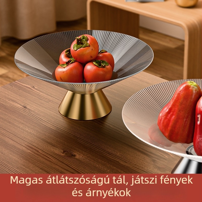 Üvegből készült gyümölcstál, kínai stílusú, egyszerű dizájn, nagy kapacitás, első osztályú minőség