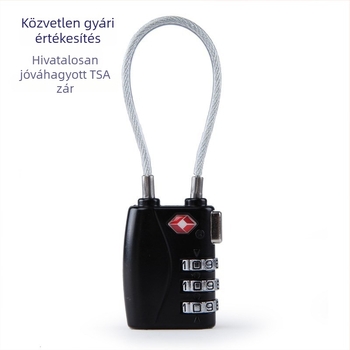 TSA719 poggyász zár, cinkötvözetből, jelszavas, 3–4 mm záróelem vastagság, 63 g