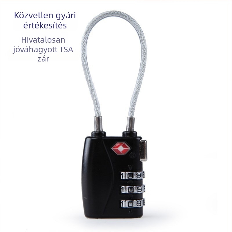 TSA719 poggyász zár, cinkötvözetből, jelszavas, 3–4 mm záróelem vastagság, 63 g