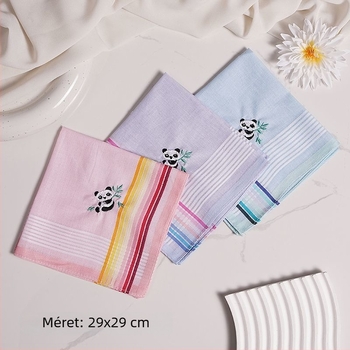 Női zsebkendő négyzet Panda hímzéssel (Unique; Felnőttek; Ötvözet; Tavasz 2025)