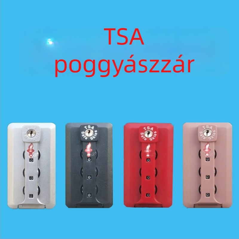 Poggyász zár TSA-kompatibilitással, jelszavas zár, lopás elleni védelem, ABS anyag