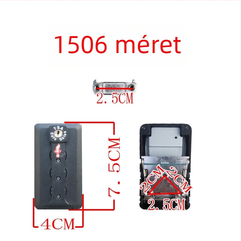 Poggyász zár TSA-kompatibilitással, jelszavas zár, lopás elleni védelem, ABS anyag