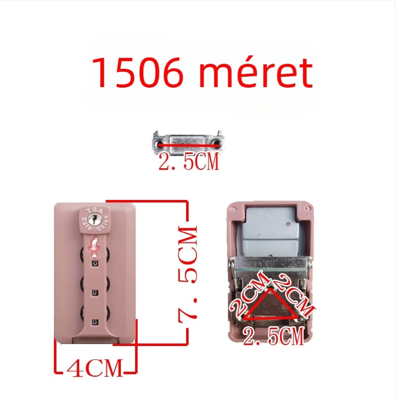 Poggyász zár TSA-kompatibilitással, jelszavas zár, lopás elleni védelem, ABS anyag