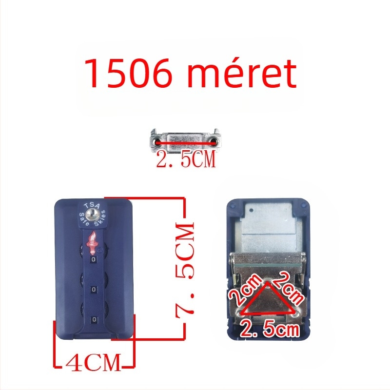 Poggyász zár TSA-kompatibilitással, jelszavas zár, lopás elleni védelem, ABS anyag