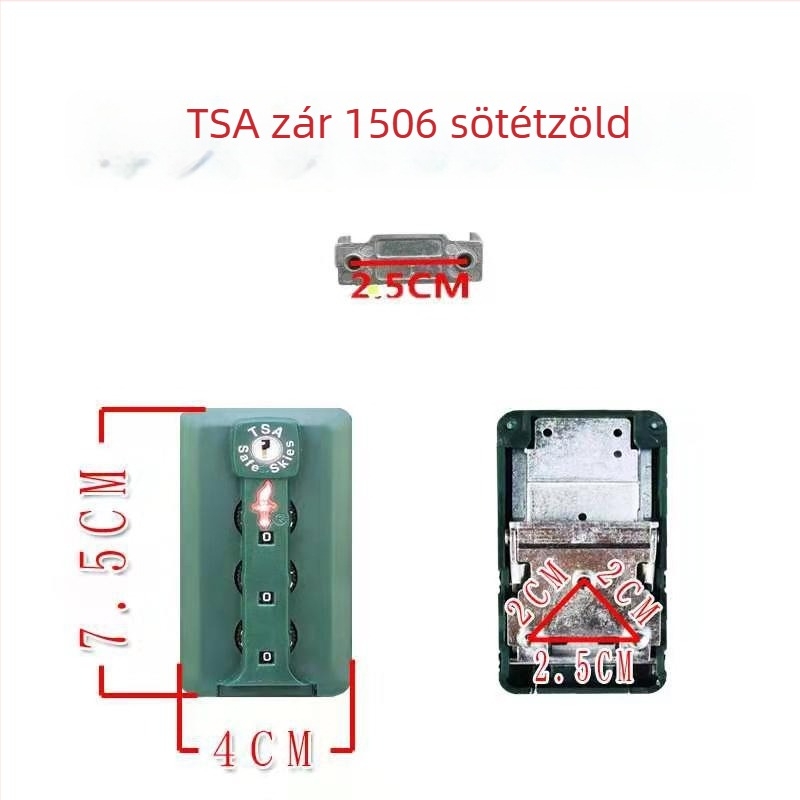 Poggyász zár TSA-kompatibilitással, jelszavas zár, lopás elleni védelem, ABS anyag
