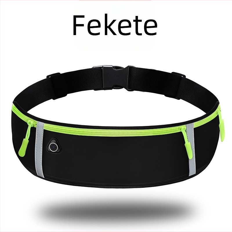 Uniszex sport derék táska reflexiós csíkkal, ultrakönnyű, lélegző, vízálló