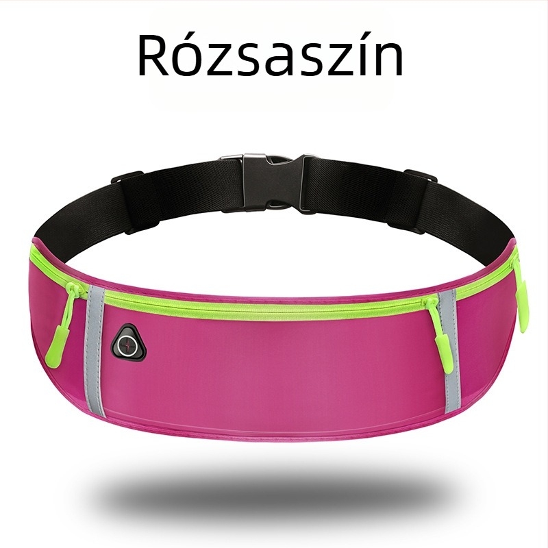 Uniszex sport derék táska reflexiós csíkkal, ultrakönnyű, lélegző, vízálló