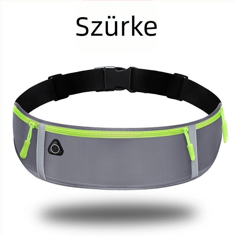 Uniszex sport derék táska reflexiós csíkkal, ultrakönnyű, lélegző, vízálló