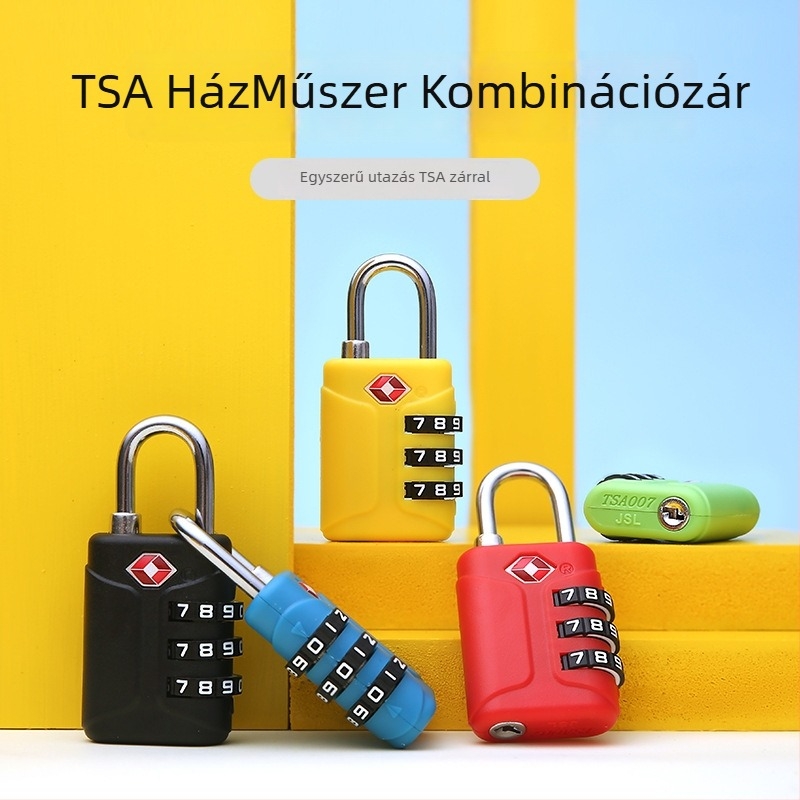 Mechanikus 3 számjegyű kódzár, ABS műanyag, modell 333, poggyászhoz és táskákhoz