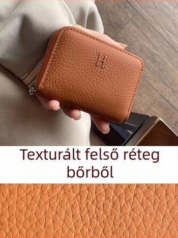 Muqu Női Kártyatáska — Két az egyben, Valódi bőr, Felső réteg marhabőrből, Poliészter bélés, Kompakt