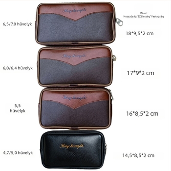 Férfi övtáska, ultra vékony, PU bőr, vízálló, poliészter bélés, városi egyszerűség