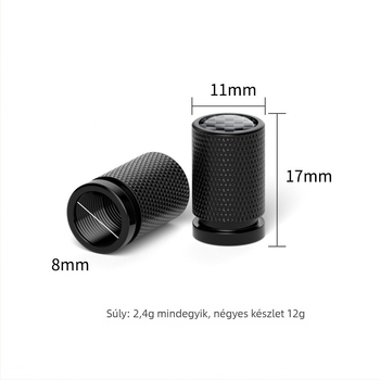 YONG XUN márkájú alumíniumötvözetű autó gumiabroncs szelepsapkák karbon mintás logóval, dekoratív sapkák, kis bordázott modell