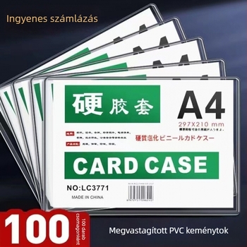 Áttetsző, merev A4-es igazolvány- és dokumentumtartó – minimalist PVC védőtok az eredeti és a másolati üzleti engedély dokumentumokhoz
