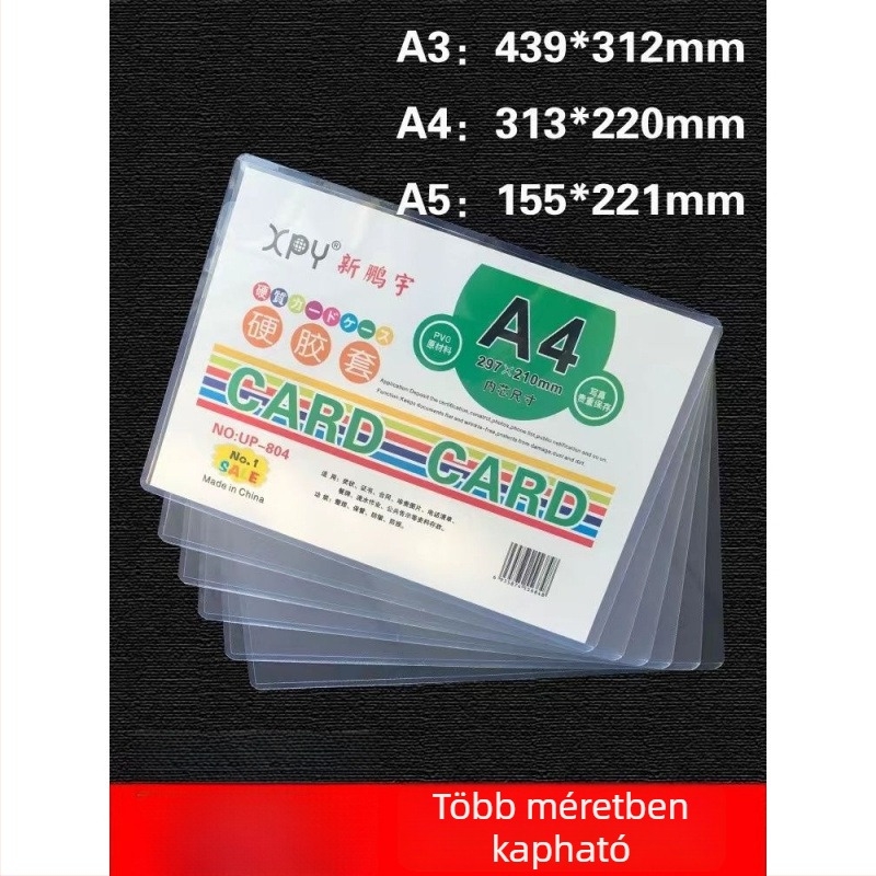 Áttetsző, merev A4-es igazolvány- és dokumentumtartó – minimalist PVC védőtok az eredeti és a másolati üzleti engedély dokumentumokhoz