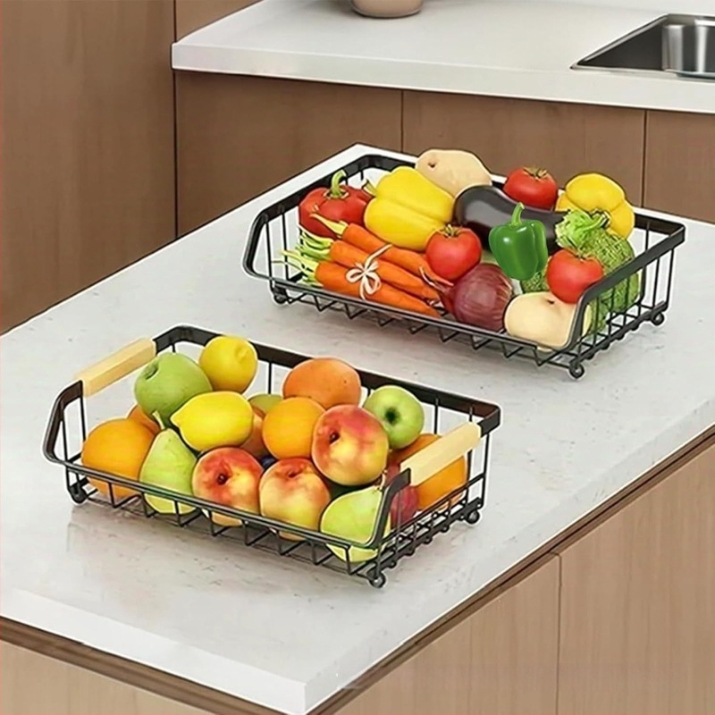 Szenacél gyümölcs kosár, háromrétegű tároló, modern minimál dizájn, Weiya Home Furnishing