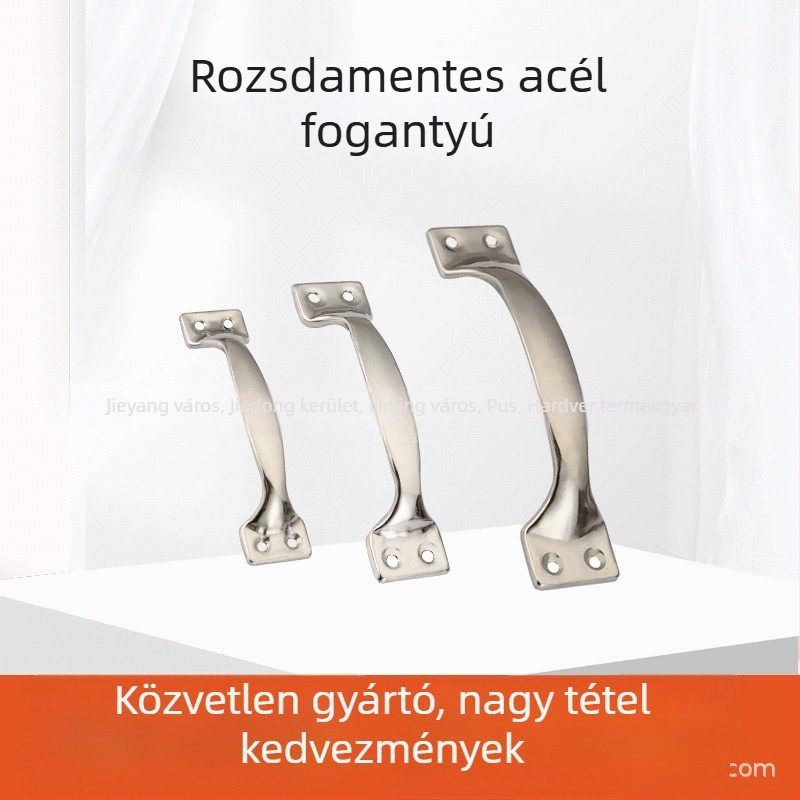 Íves fogantyú rozsdamentes acélból ruhásszekrényhez és szekrényekhez – európai stílus, modern minimalist, fényes felület