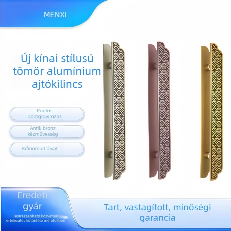 Ajtófogantyú - alumíniumötvözet bronz felülettel - Flower Hook Combination - felületre szerelt - Új kínai stílus