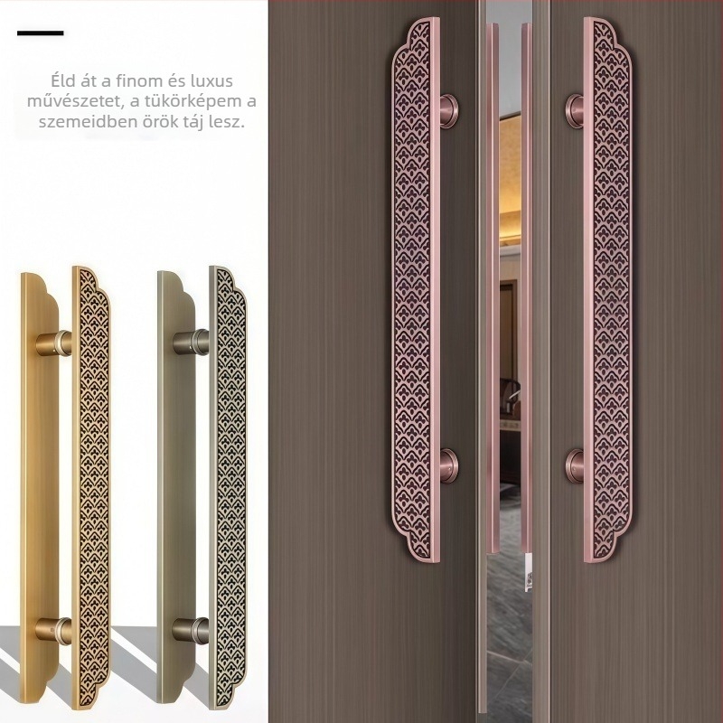 Ajtófogantyú - alumíniumötvözet bronz felülettel - Flower Hook Combination - felületre szerelt - Új kínai stílus