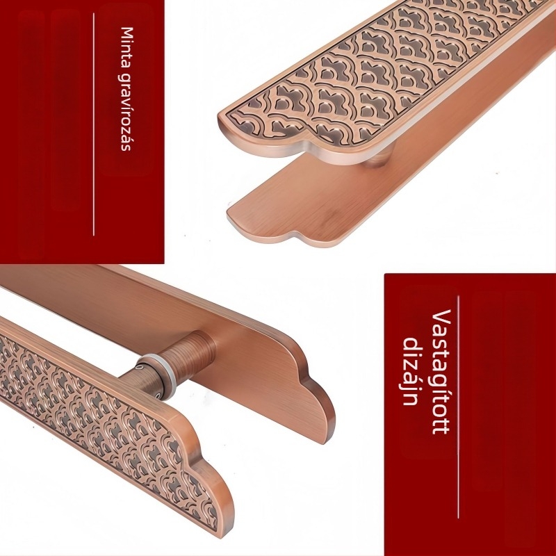 Ajtófogantyú - alumíniumötvözet bronz felülettel - Flower Hook Combination - felületre szerelt - Új kínai stílus