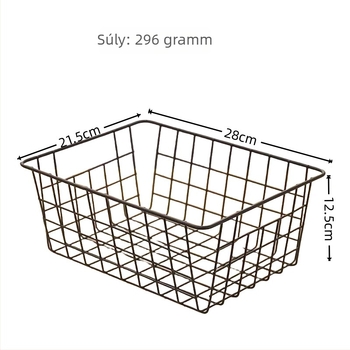 Fémdrót asztali tárolókosár; modern minimál stílus