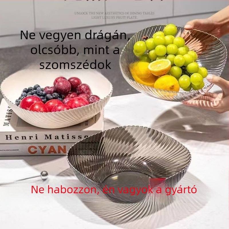 Műanyag gyümölcskosár nappaliba - 2025-ös modell, Új kínai stílus, Luxus bemutató tál nassolnivalókhoz
