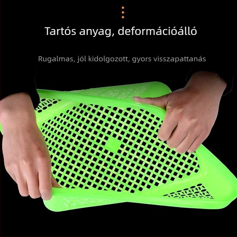 Műanyag konyhai tárolókosár, téglalap alakú, kék, gyümölcsök és zöldségek mosására és öblítésére.