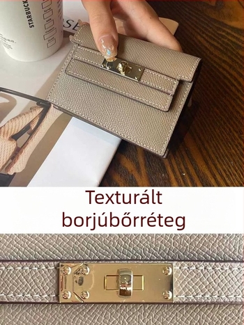 Muqu női kártyatartó, valódi bőr, két réteg marhabőr, 1 hajtás, egyszínű minta