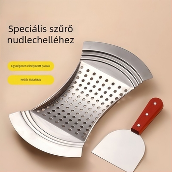 Rozsdamentes acél gombócleves szűrő – hőálló, modern dizájn, konyhai eszköz