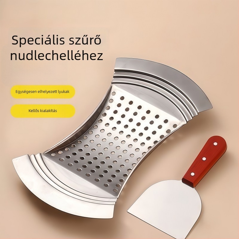 Rozsdamentes acél gombócleves szűrő – hőálló, modern dizájn, konyhai eszköz