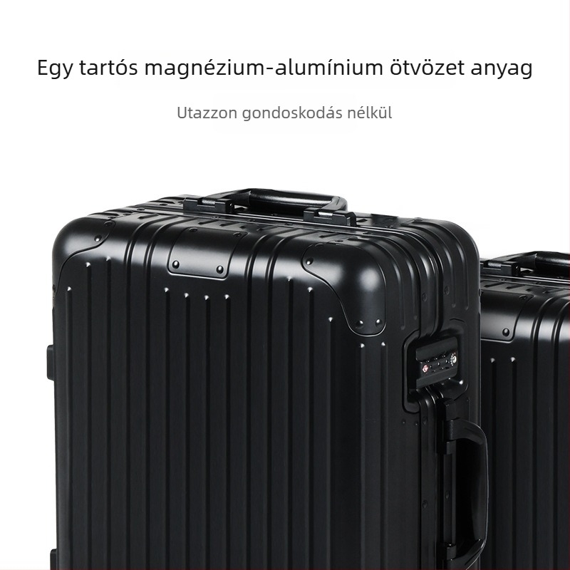 Kézitás poggyász alumínium-magnézium ötvözetből, univerzális kerekekkel, TSA kombinációs zár, 4,3 kg