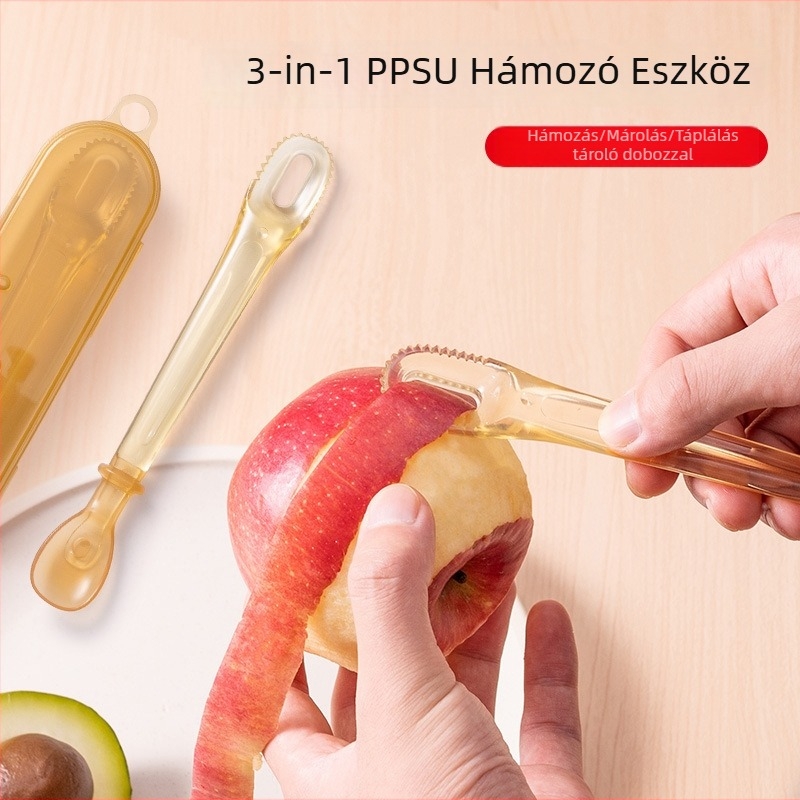 Kétszárnyú baba kanál – PPSU és szilikon anyagból, etetőkanál püréhez