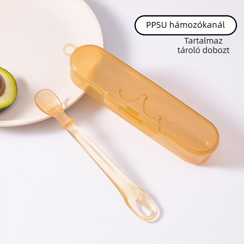 Kétszárnyú baba kanál – PPSU és szilikon anyagból, etetőkanál püréhez