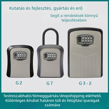 Alumínium ötvözetből készült mechanikus jelszavas kulcstartó – doboz a kulcsok tárolására, kollégiumokhoz, építkezésekhez és vendégházakhoz