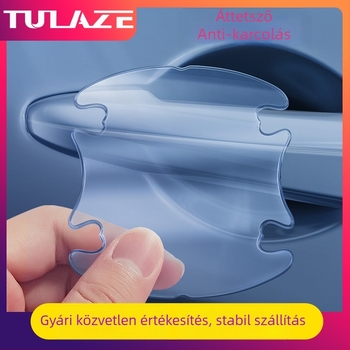 Autó ajtókilincs védőcsík – átlátszó, láthatatlan védőfilm, PU epoxy, Modell T0625, Univerzális, 4 darabos készlet