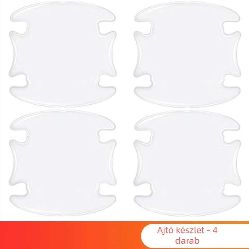 Autó ajtókilincs védőcsík – átlátszó, láthatatlan védőfilm, PU epoxy, Modell T0625, Univerzális, 4 darabos készlet