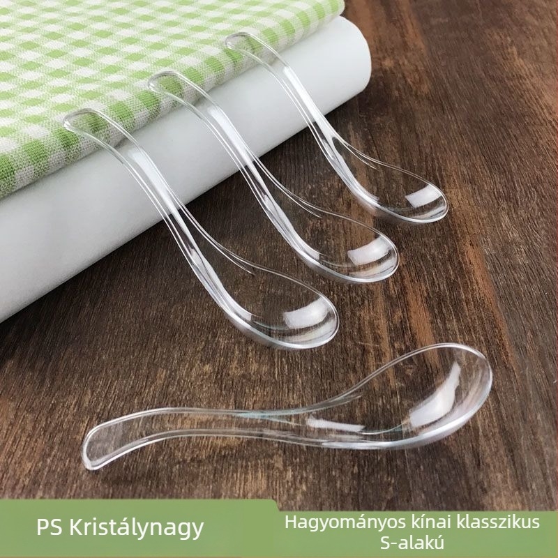Egyben használatos kanál, PP anyag, felnőtteknek, National Tide Wind stílus (új kínai stílus), logó nyomtatva, testreszabás elérhető