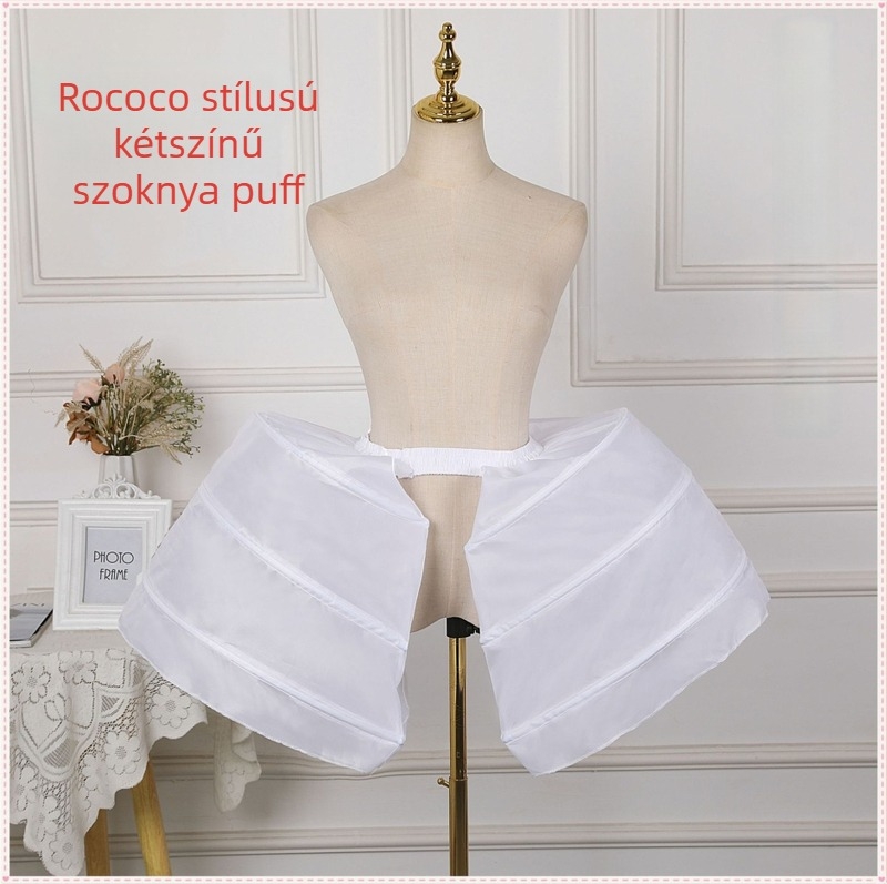 Crinolin szoknya-tartó — Rococo stílus, ovális alak, három acélgyűrű, dupla rétegű fonal szerkezet, márka Chuan Mu Qi