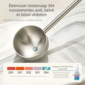Hosszú nyeletű rozsdamentes acél konyhai kanál olajhoz és leveshez