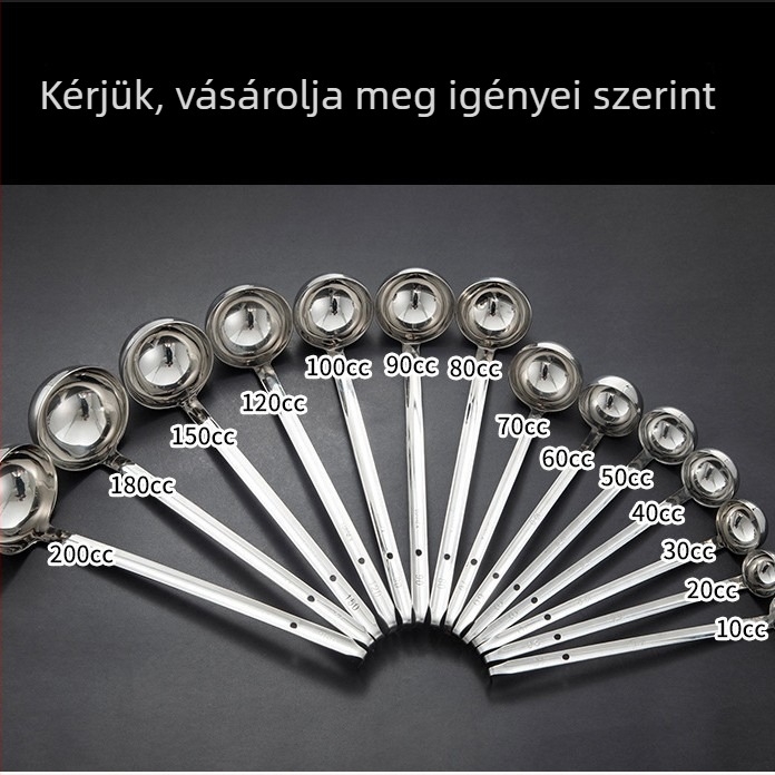 Többcélú unciás mérőkanál, 304 rozsdamentes acélból, kampóval, tejjel és kávébabok mérésére