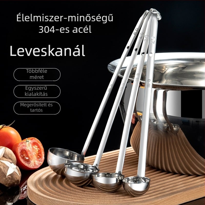 Többcélú unciás mérőkanál, 304 rozsdamentes acélból, kampóval, tejjel és kávébabok mérésére