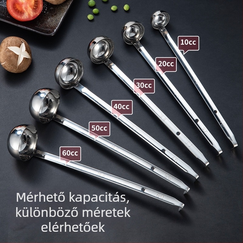 Többcélú unciás mérőkanál, 304 rozsdamentes acélból, kampóval, tejjel és kávébabok mérésére