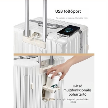 Big Mouth Monkey ABS+PC utazótáska bővítéssel, vízálló, töltőporttal és pohártartóval, univerzális kerekek, 4 kg, hagyományos kombinációs zár