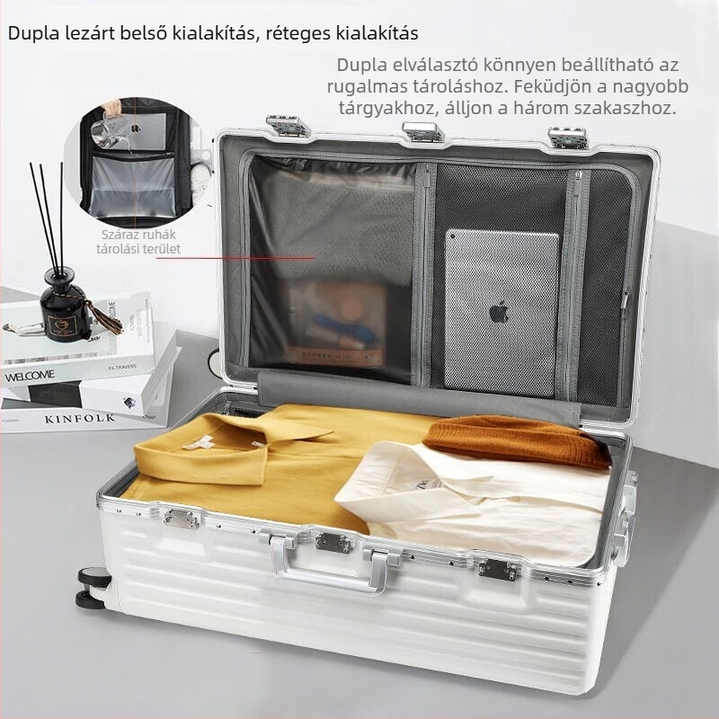 Big Mouth Monkey ABS+PC utazótáska bővítéssel, vízálló, töltőporttal és pohártartóval, univerzális kerekek, 4 kg, hagyományos kombinációs zár