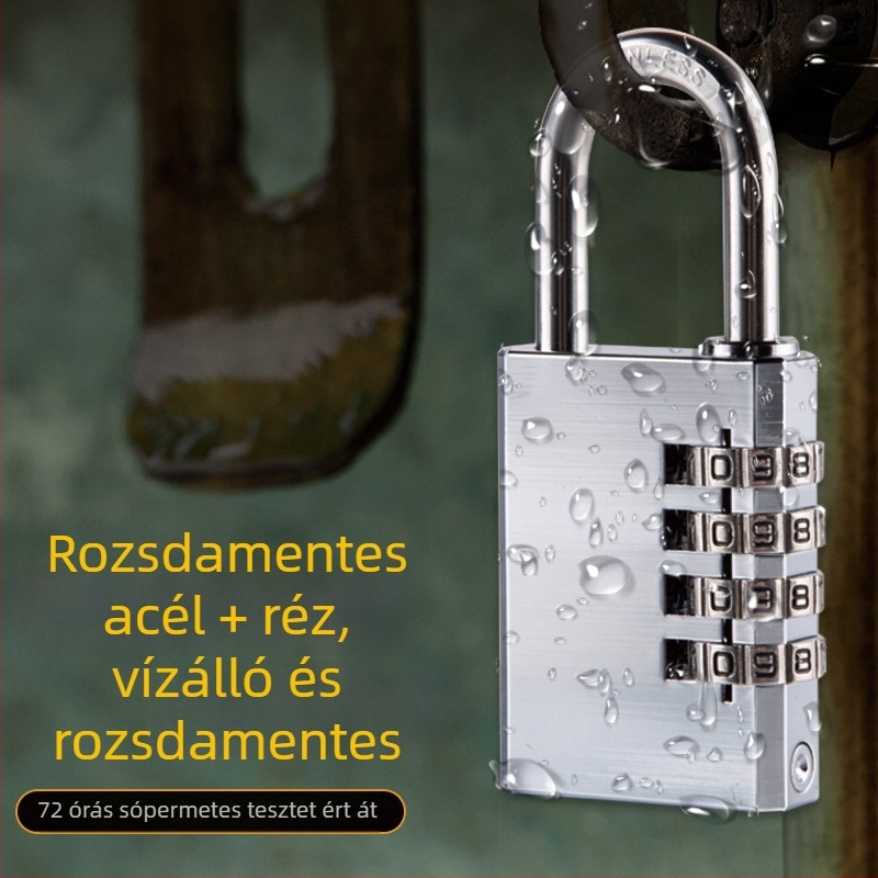 DT jelszavas zár – rozsdamentes acél és sárgaréz, Modell DT, kültéri ajtók és szekrények