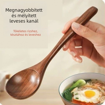 Japán stílusú fa evőkanál, étkezéshez, kis konyhai kanál, élelmiszer-minőségű
